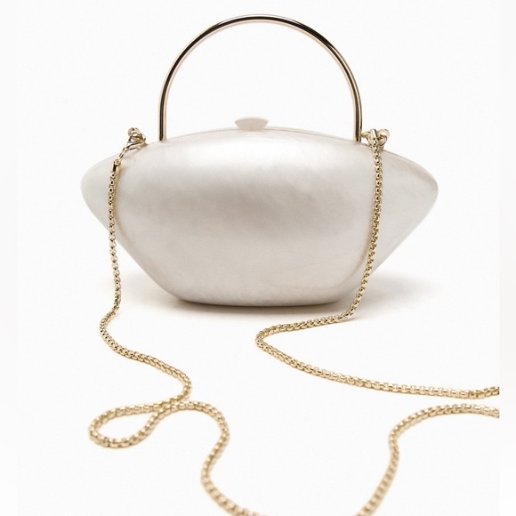 Zara Handbags - Zara pearl minaudiere NWT